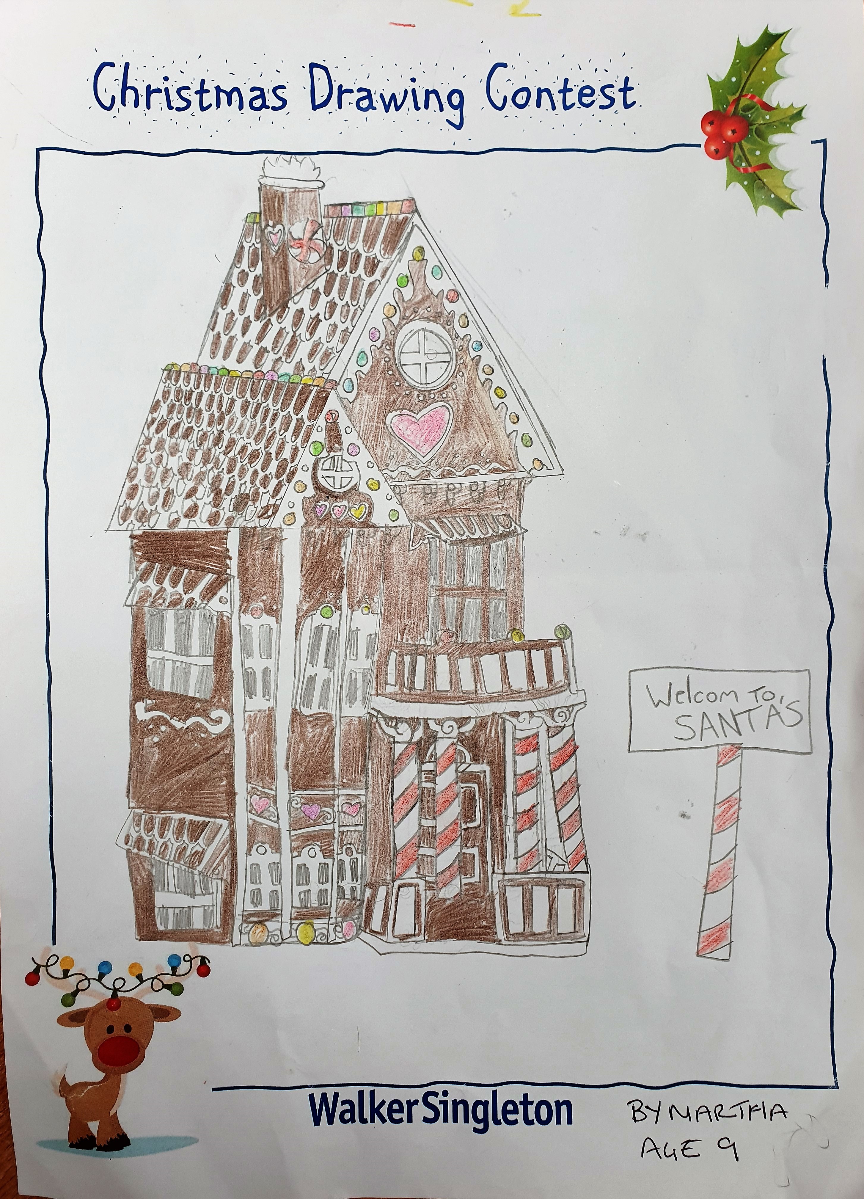 Christmas drawing contest, Martha age 9